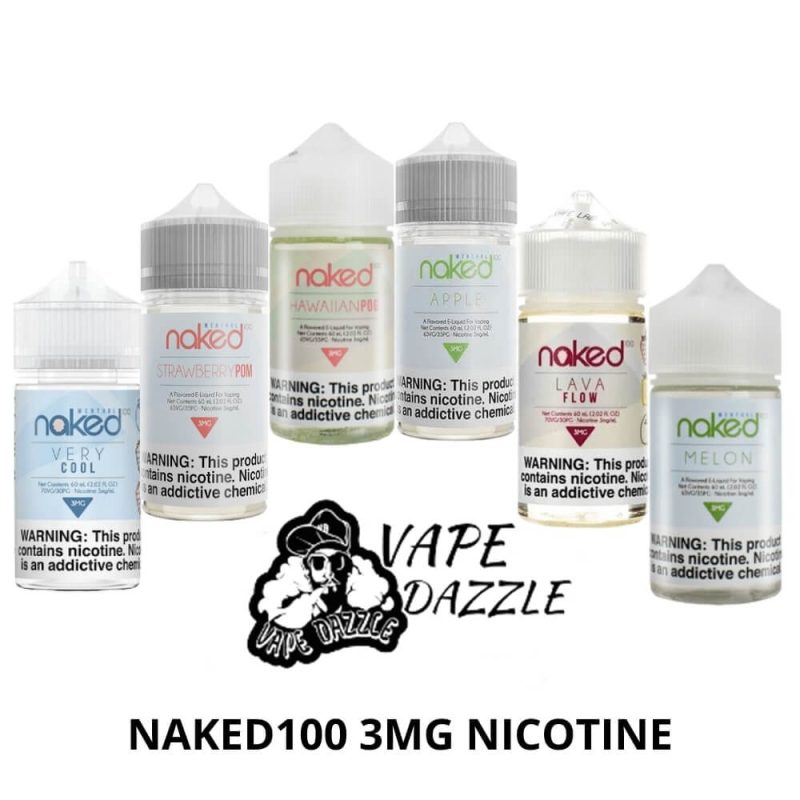 Naked 100 E Liquid 60ml All Flavors 3MG Vapedazzle AE