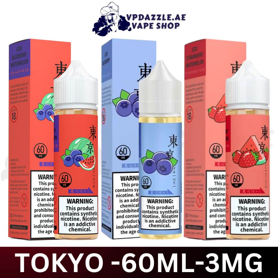 Tokyo E Liquid 60ml All Flavors 3mg Vapedazzle AE