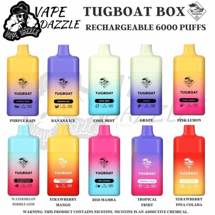 Tugboat Box 6000 Puffs Rechargeable Disposable Vape Buy in UAE