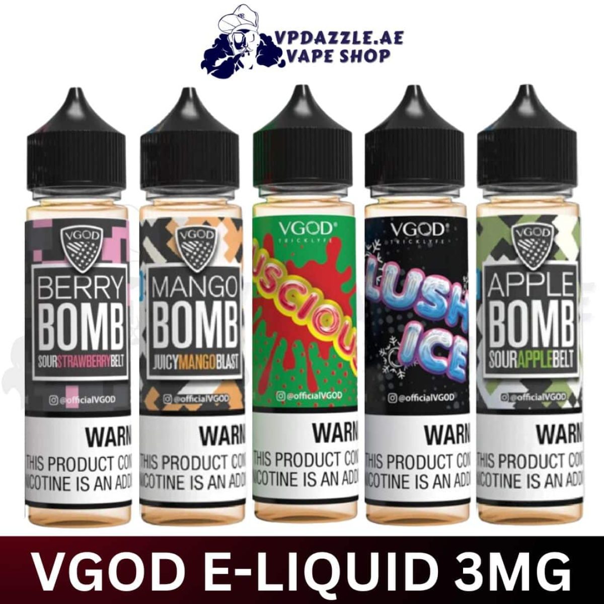 Vgod E Liquid 60ml 3mg Nicotine All Flavors