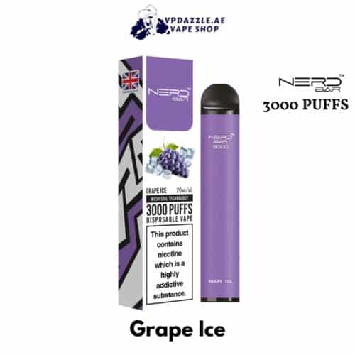 Nerd Bar Grape Ice 3000 Puffs