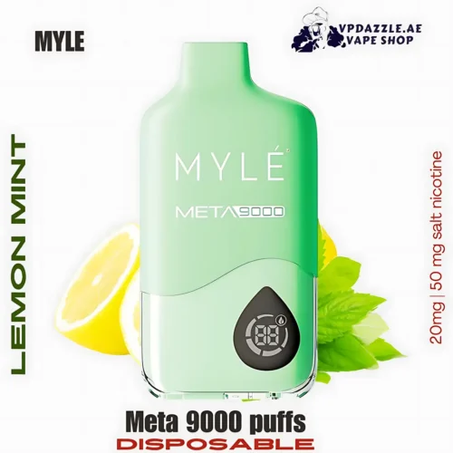 Myle Meta 9000 Puffs Disposable Vape lemon mint in UAE