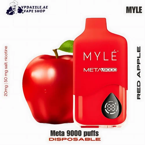 Myle Meta 9000 Puffs Disposable Vape red apple in UAE